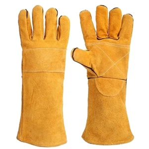 Gants de soudage en cuir de vachette renforcé, résistants à la chaleur, ignifuges, doublure polaire, conformes aux normes CE - Product Image 1