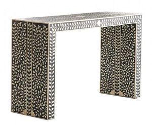 Mesa Consola Moderna con Incrustaciones de Hueso, Mueble Decorativo con Patrón Geométrico para la Entrada, Pasillo o Sala de Estar de un Hogar Contemporáneo - Product Image 3