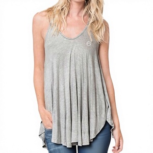 Newest Design Custom Grey Plus Size Summer Solid Breathable Eco-Friendly Quick Dry Casual Tank Top for Women - Product Image 1