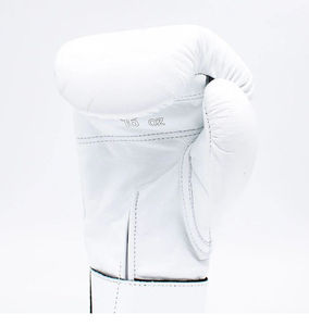 Gants de boxe en cuir blancs à fermeture Velcro, vente en gros, best-seller, haute qualité, logo personnalisé, pour le sparring - Product Image 4