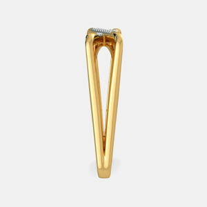 Geometric Yellow <b>Gold</b> <b>Cocktail</b> <b>Ring</b> With Round Brilliant Cut Diamonds Luxury Unisex Engagement Style - Product Image 3