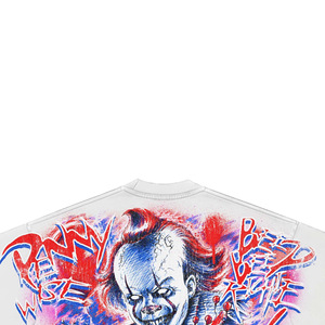 T-shirt blanc à manches courtes pour homme, col roulé, coupe classique, imprimé numérique personnalisé, 100 % coton, infroissable - Product Image 2