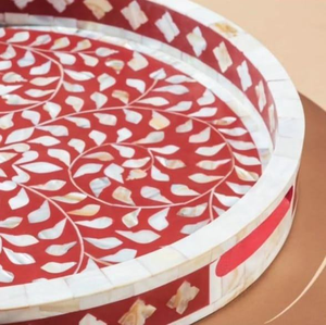 Bandeja Redonda Hecha a Mano de Alta Calidad para Servir, Utensilios de Cocina para el Hogar y Hoteles, Importada de la India - Product Image 2