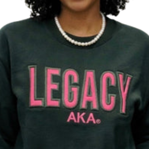 <b>Pink</b> Leather Legacy <b>Sweatshirt</b> for Women Classic Crewneck Long Sleeve Pullover Applique Letter Design Casual Sorority Inspired - Product Image 5