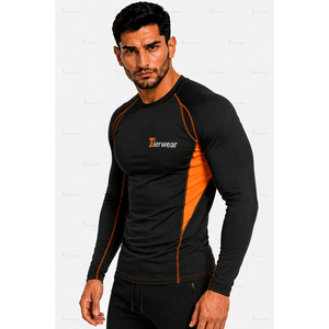 T-shirt de compression à manches longues pour hommes MMA, 220 GSM, polyester et élasthanne, Rash Guard, séchage rapide, extensible, coupe ajustée, entraînement, gym, OEM, personnalisable - Product Image 4