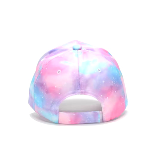 Casquette unisexe ajustable à 6 panneaux en mélange de polyester et de coton, respirante et imperméable, à imprimé floral violet, pour toutes les saisons, usage décontracté - Product Image 4