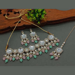 Ensemble de collier ras du cou en pierre de cristal plaqué or exquis 10581182PGR Collection de bijoux fins - Product Image 1