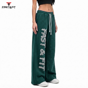 High Quality New Arrival Women Flared Sweatpants Winter ODM Customized Colors Satin Fabric Custom Logo Printing - Product Image 3