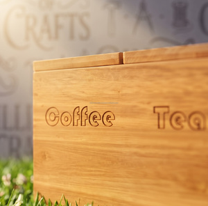 Boîte de rangement en bois de manguier pour café, thé et sucre, conteneur en bois sectionné, organiseur de comptoir gravé au laser, boîte cadeau - Product Image 6