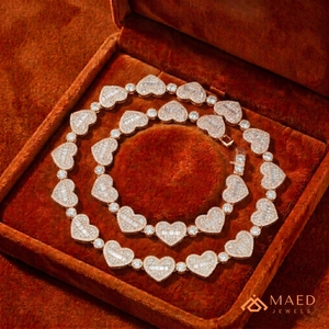 Collier à maillons en forme de cœur en moissanite plaqué or rose, bijoux de mode, pendentif élégant et moderne pour femmes et hommes, style New York City - Product Image 5