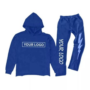 Survêtement de sport d'hiver rose pour homme, nouvelle mode, écologique, 100% coton, streetwear, à capuche, avec cordon de serrage, en molleton - Product Image 6