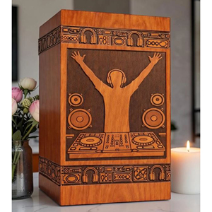 Wooden Urn with Custom Artwork Engraving Bespoke Wooden Urn for Ashes Manufacturer by AYAANS - Product Image 4