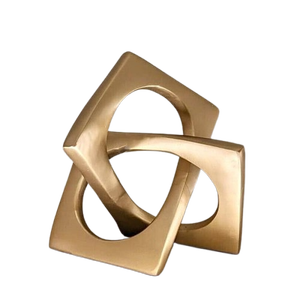 Escultura Geométrica Moderna de Latón, Decoración Artística para Sala de Estar, Artesanía Metálica de una Sola Pieza - Product Image 1
