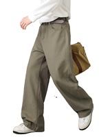 Jean en denim ample sur mesure, nouvelle tendance, taille mi-haute, 100 % coton, délavage vintage, coupe droite, jambe large, style streetwear, à la mode