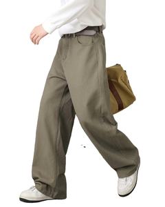 Custom Oversized New Trend Baggy <b>Denim</b> Jeans Men Vintage Wash Straight Wide Leg Streetwear Jeans Fashionable Loose <b>Trousers</b> - Product Image 1