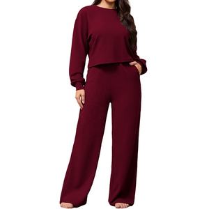 2025 femmes survêtements vêtements chauds vente chaude LOGO personnalisé disponible 2 pièces ensemble automne facile à porter sweat avec pantalons de survêtement - Product Image 4