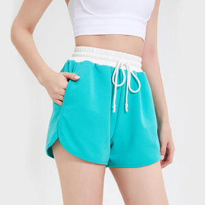 Women's New Fashion <b>Elastic</b> <b>Waist</b> Gym Sweat <b>Shorts</b> Ladies Fitness Athletic Polyester Fabric Wear Sport Style <b>Cargo</b> <b>Shorts</b> Washed - Product Image 2