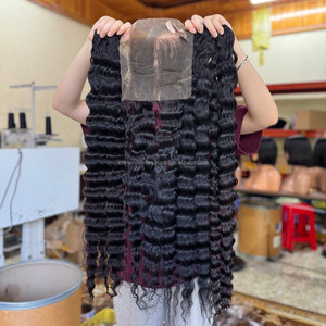 Extensions de cheveux naturels vietnamiens ondulés très tendance avec kit de closure en dentelle, perruques en cheveux naturels avec dentelle frontale - Product Image 3