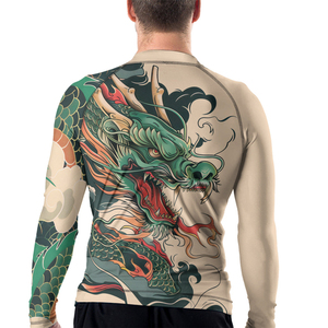 เสื้อรัดรูปแขนยาวสำหรับผู้ชาย พิมพ์ลายมังกร ดีไซน์แบบซับลิเมชั่นเต็มตัว แห้งเร็ว ผลิตจากผ้าสแปนเด็กซ์และโพลีเอสเตอร์ - Product Image 6