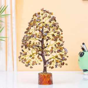 Arbre à Argent Feng Shui en Cristal Naturel Œil de Tigre Fait Main, Durable, Thème Religieux, avec Base en Agate pour la Décoration Intérieure - Product Image 6