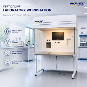 IVF Embryology Workstation Cabinet | HEPA Filtered Airflow Stainless Steel Worktop LED <b>Lighting</b> Electrical <b>Sockets</b> Lab Work Unit - Product Image 5