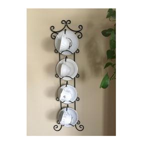 Porte-tasses élégant en fer avec des proportions équilibrées, finition noire, rangement et présentation pour la cuisine - Product Image 6