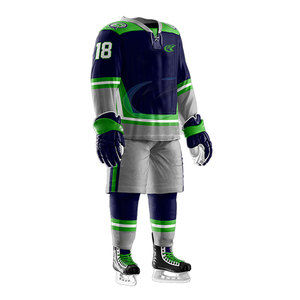 Uniforme de hockey sur glace en polyester respirant, prix abordable, design personnalisé, tissu doux, best-seller, en vente en ligne - Product Image 2
