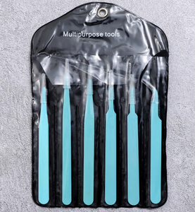 HABI INDUSTRIES Fabricant professionnel de pinces à épiler pour extensions de cils Vente en gros Pinces à épiler de précision en acier inoxydable à pointe dorée - Product Image 2