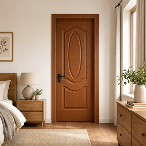 Puerta Interior de Madera Sólida Elegante, Diseño Tradicional, Superficie Acabada, Aplicación para Dormitorio, Apertura Manual - Product Image 2