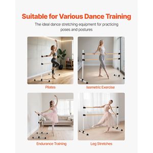 Barra da Balletto Portatile Autoportante in Legno di Faggio da 6 Piedi, Regolabile in Altezza, per Danza e Stretching, Arredamento per Teatro - Product Image 5