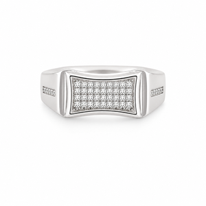 925 <b>Silver</b> Moissanite <b>Ring</b> Iced Out Rectangular Pavé Set <b>Eternity</b> Band for Men Wedding Gift - Product Image 2