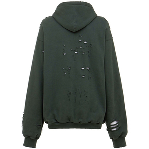 เสื้อฮู้ดดี้ผ้าฟลีซคอตตอน 100% แบบดิสเทรส หลายสี ล้างสีสไตล์วินเทจ เสื้อฮู้ดดี้ผู้ชายลำลอง - Product Image 2