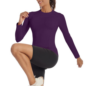 T-shirt de compression à manches longues pour femme, tissu extensible respirant, vêtements de sport, streetwear, t-shirt femme - Product Image 6