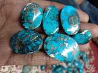 Lot de cabochons en pyrite naturelle et turquoise, vente en gros de pierres précieuses turquoise pour la création