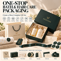 Ensemble d'emballages pour soins du corps et du bain, boîte cadeau en papier personnalisée, boîtes rigides pour soins de la peau et shampooings avec fermeture magnétique, logo