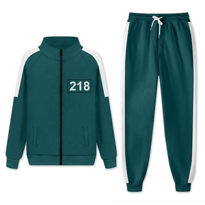 Dernier Automne Nouveaux hommes Zip Frontal Calmar Jeu Série Coréenne Capuche 2021 Survêtement Personnalisé Logo Fermeture Éclair Décontracté Actif Survêtement - Product Image 4