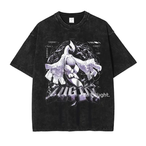เสื้อยืดคอตตอนโอเวอร์ไซส์ลายปลาญี่ปุ่น สไตล์สตรีทแวร์ ทรงหลวม ขายส่งจากโรงงาน - Product Image 2