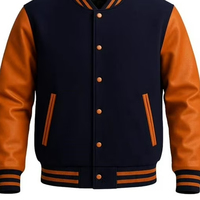 Veste bomber varsity en cuir et polaire d'hiver avec broderie de haute qualité, logo personnalisé, streetwear, pour hommes