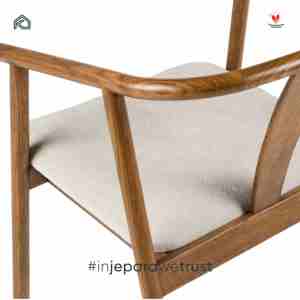 Fauteuil de salle à manger moderne en bois massif, siège rembourré, dossier incurvé, chaise en bois pour restaurant, hôtel, café, mobilier de maison - Product Image 3