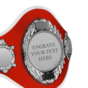 Ceinture de championnat personnalisable avec plaque gravable, design rouge, ceinture de championnat de lutte personnalisée - Product Image 3