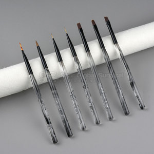 SAAR GLOBAL SURGICAL Creative Nail Art Brush <b>Set</b> <b>Crimped</b> Ferrule Nylon Fine Point Tips for Detailed Patterns Gel Polish Designs - Product Image 6