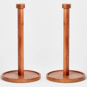 Porte-serviettes en bois massif personnalisable avec base lestée, support moderne pour rouleaux de cuisine et distributeur de mouchoirs pour l'organisation - Product Image 1