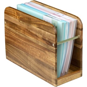 Wholesale Sleek Acacia Wood Magazine Stand - Minimalist Design - Product Image 2