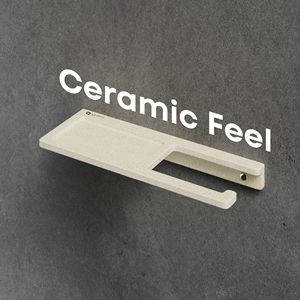 Wall mounted tissue holder with mobile shelf <b>bathroom</b> <b>accessory</b> modern minimalist design durable melamine material convenient - Product Image 2