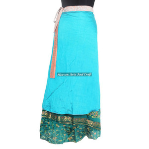 Hot Collection of Summer Stylish Silk Sari Wraps <b>Skirt</b> <b>Boho</b> Stylish Multi Color Summer Wear Comfortable Fashion <b>Boho</b> Hippie - Product Image 6