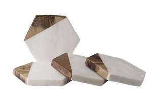Sous-plats et tapis de table personnalisés en bois et marbre écologiques modernes, diamètre 300/400 mm, épaisseur 8/10 mm - Product Image 5