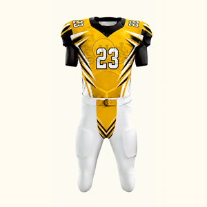 Ensemble d'uniformes de football américain pour hommes, personnalisé, imprimé par transfert thermique, grande taille, 100% polyester, bleu clair et blanc, numéro 23, col en V - Product Image 4