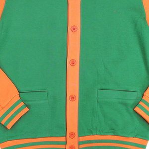 FAMU University Men Cardigan Orange Green Custom Color Logo Winter Fraternity Knitted <b>Covered</b> <b>Button</b> Long Sleeve Knit Sweater - Product Image 4