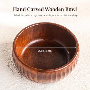 Bol de service moderne en bois, bol en bois pour servir les aliments, bols de service modernes, bol de service en bois d'acacia - Product Image 2