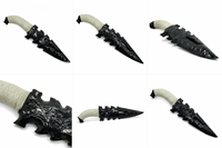 Couteau décoratif artisanal en obsidienne noire, style antique, cadeau pour rituels spirituels, décoration d'intérieur